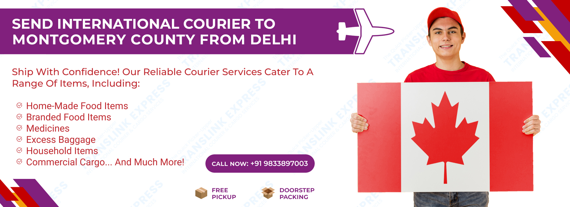 Courier to Montgomery County From Delhi